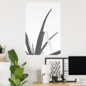 Poster Feuilles Plantes en aloès noir noir (Bureau à domicile)