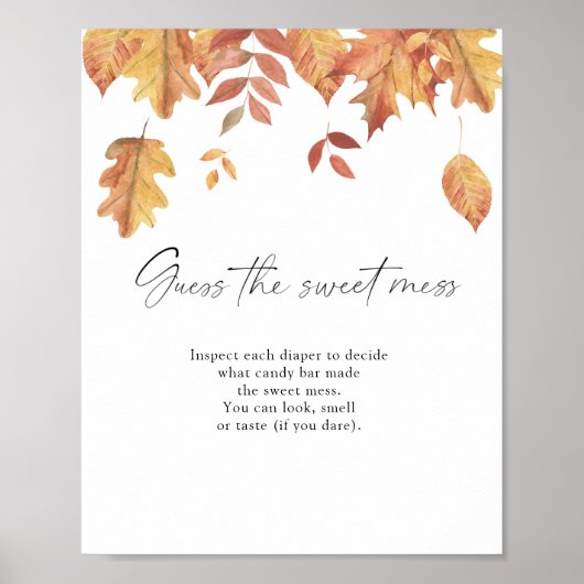 Poster Feuilles qui tombent - devinez le doux désordre (Devant)