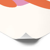 Poster Feuilles roses et orange Abstrait inspiré de Matis (Coin)