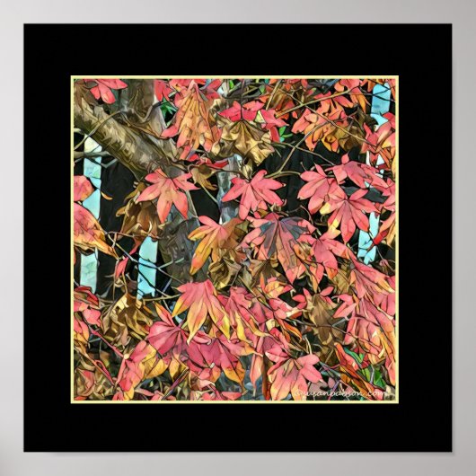 Poster Feuilles rouges (Devant)