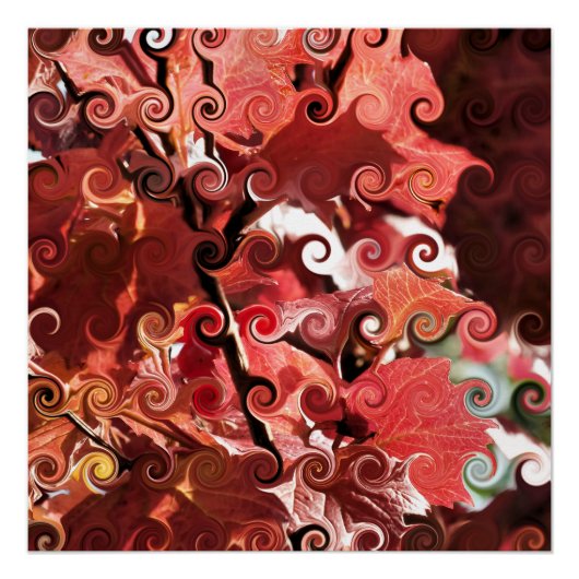 POSTER FEUILLES ROUGES (Devant)