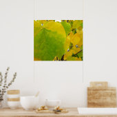 Poster Feuilles rouges jaunes et verts (Cuisine)