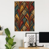 Poster Feuilles sculpturaux : Une composition géométrique (Bureau à domicile)