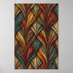 Poster Feuilles sculpturaux : Une composition géométrique