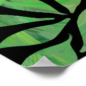 Poster Feuilles texturés modernes sur toile d'arbre abstr (Coin)