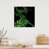 Poster Feuilles texturés modernes sur toile d'arbre abstr (Cuisine)