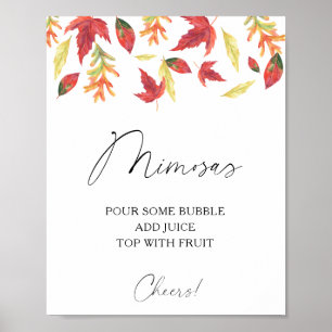 Poster Feuilles tombantes à l'aquarelle - mimosas