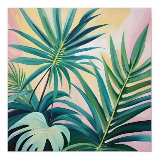 Poster Feuilles tropicales (Devant)