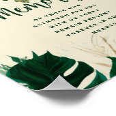 Poster Feuilles Tropicales En Souvenir Affectueux Panneau (Coin)