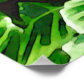 Poster Feuilles tropicales, plante zèbre, vert foncé (Coin)