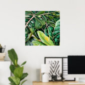 Poster Feuilles Tropicales Vertes (Bureau à domicile)