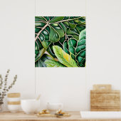 Poster Feuilles Tropicales Vertes (Cuisine)