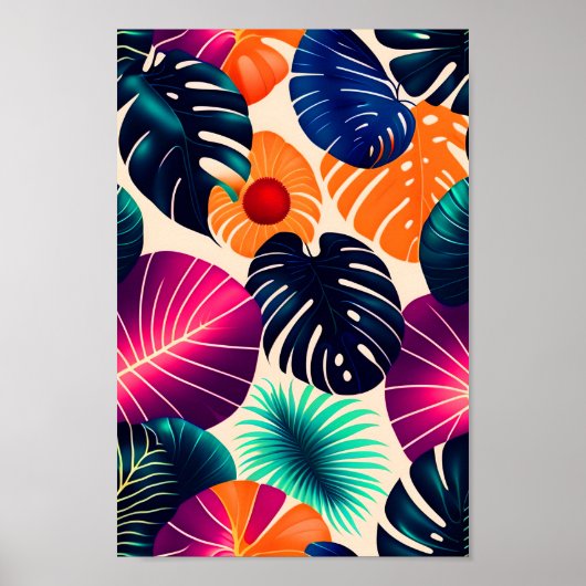 Poster Feuilles tropicaux (Devant)