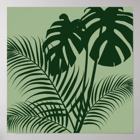 Poster Feuilles tropicaux 1 Vert clair Art moderne Imprim (Devant)