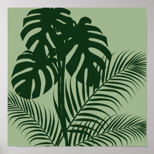 Poster Feuilles tropicaux 2 Vert clair Art moderne Imprim (Devant)