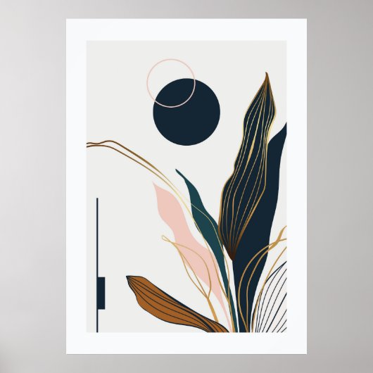 Poster feuilles tropicaux Abstraits (Devant)