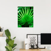 Poster Feuilles tropicaux, Moulin à vent, Vert foncé (Bureau à domicile)