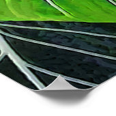 Poster Feuilles tropicaux, Oreilles éléphantes, Vert fonc (Coin)