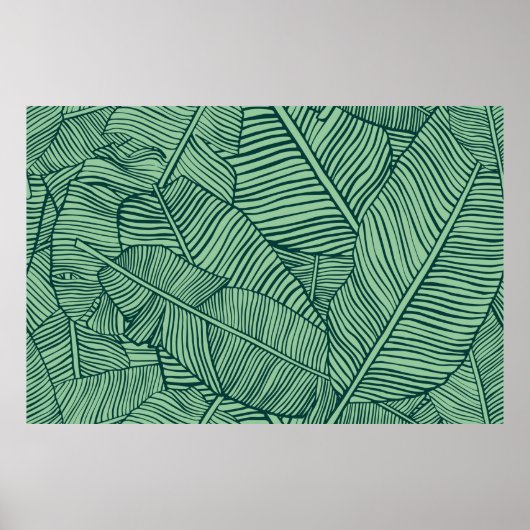 Poster Feuilles tropicaux. Texture transparente avec feui (Devant)