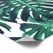 Poster Feuilles tropicaux verts (Coin)