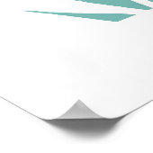 Poster Feuilles Turquoises doux de palmier blanc (Coin)