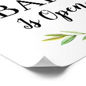 Poster Feuilles Verdoyants Le Bar Est Ouvert Bar Mariage  (Coin)