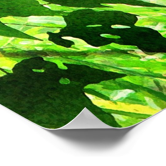 Poster Feuilles verts (Coin)