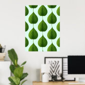 Poster Feuilles verts (Bureau à domicile)