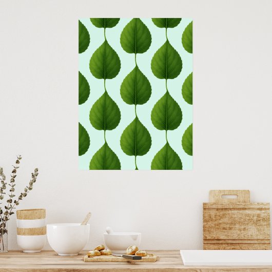 Poster Feuilles verts (Cuisine)