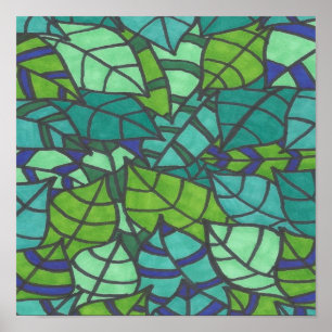 Poster Feuilles verts tropicaux