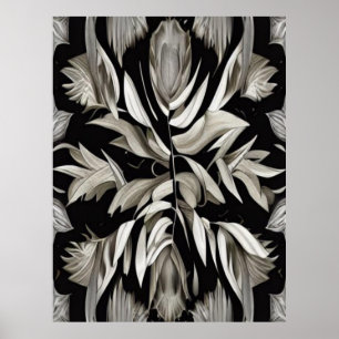 Poster Feuilles Vintages tropicaux