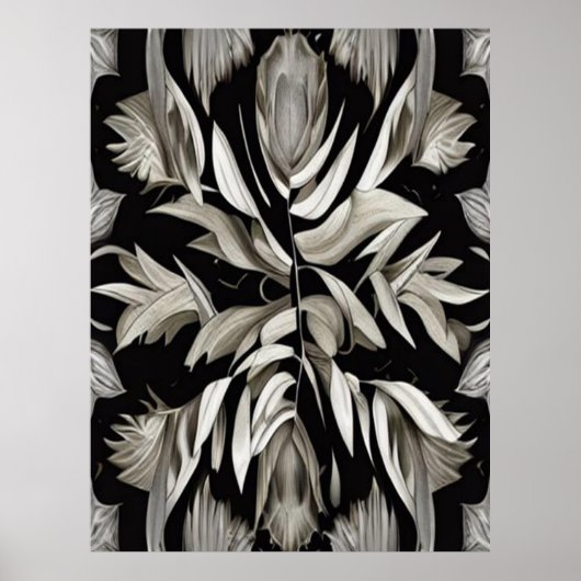 Poster Feuilles Vintages tropicaux (Devant)