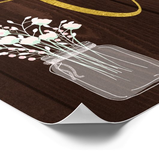 Poster Feux à rides signalisation rustique grange à bois  (Coin)