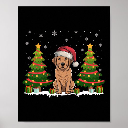 Poster Feux d'arbre de Noël Feu de Noël du chien du Labra (Devant)