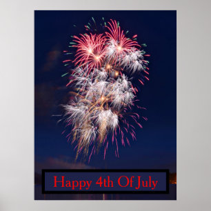 Poster Feux d'artifice 4 juillet Fête de l'Indépendance