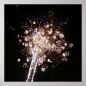 Poster Feux d'artifice bleus et blancs (Devant)