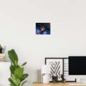Poster Feux d'artifice dans la photo céleste de l'espace (Bureau à domicile)
