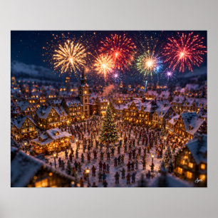 Poster Feux d'artifice de Noël en miniature