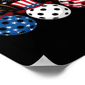 Poster Feux d'artifice drôles de Pickleball Drapeau améri (Coin)