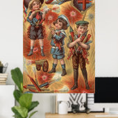 Poster Feux d'artifice Explosion de pétards pour enfants (Bureau à domicile)