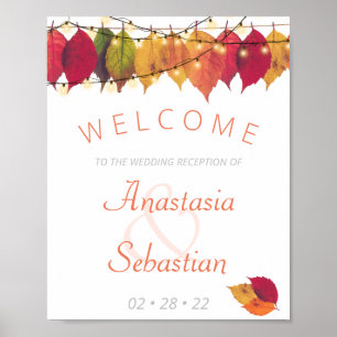 Poster Feux de cordes d'automne Lumières de mariage Accue