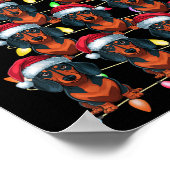 Poster Feux de Noël Hommes Femmes Père Noël Dachshund Do (Coin)