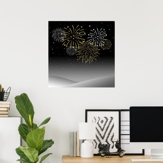 Poster Feux du Nouvel An (Bureau à domicile)