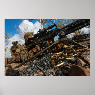Poster Feux Marine M240-B Moyenne Machine Gun