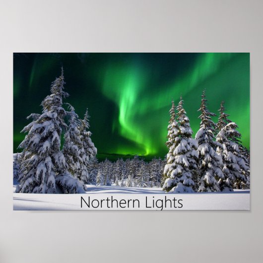 Poster Feux nordiques en hiver (Devant)