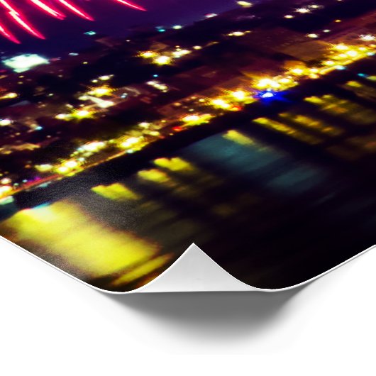 Poster Feux roses (Coin)