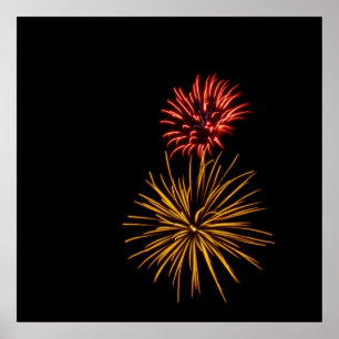 Poster Feux rouges et jaunes