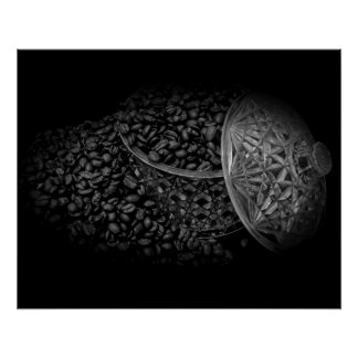 Poster Fèves de café monochromes