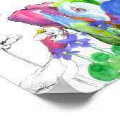 Poster Février Anniversaire Iris Mois de naissance Violet (Coin)