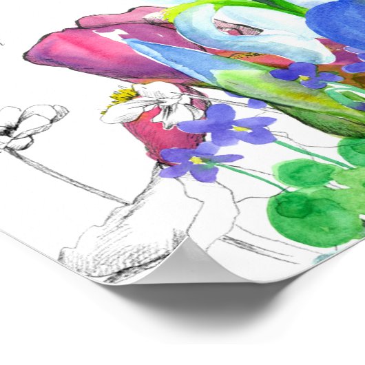 Poster Février Anniversaire Iris Mois de naissance Violet (Coin)